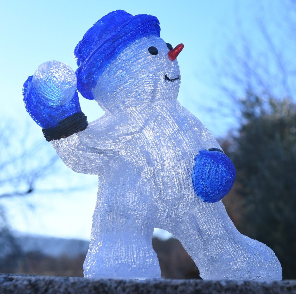 Bonhomme De Neige LED Rouge - Décoration De Noël Lumineuse 42 Cm, Sur Piles